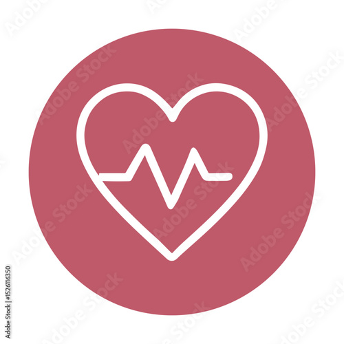 Heartbeat in a circle symbol. Icon symbol illustration