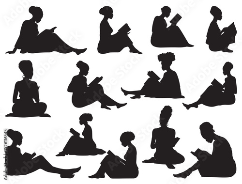 AFRICAN WOMAN READING SILHOUETTE