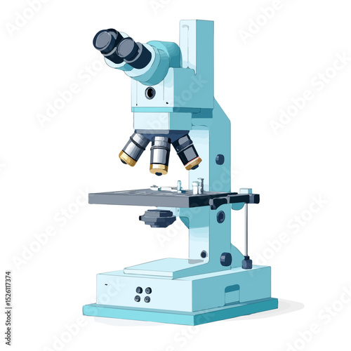 2D flat vector illustration of Electron Microscope, isolated on a white background.
