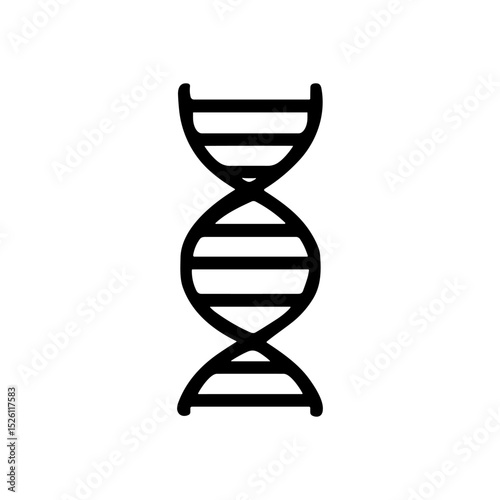 Simplified DNA strand scientific model. Icon symbol illustration