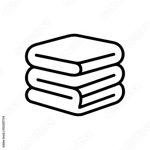 Stacked folded towels ready to use. Icon symbol illustration