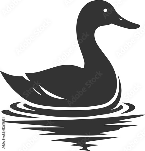 Bird silhouette of a duck vector illustration