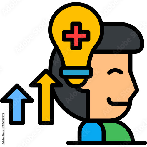 Mental Fatigue lineal color icon