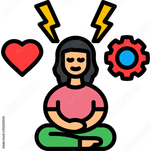 Stress Management lineal color icon