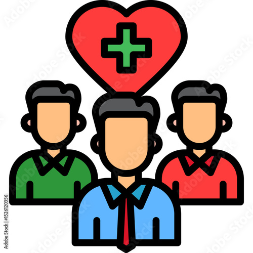 Support Group lineal color icon