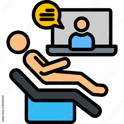 Online Therapy lineal color icon