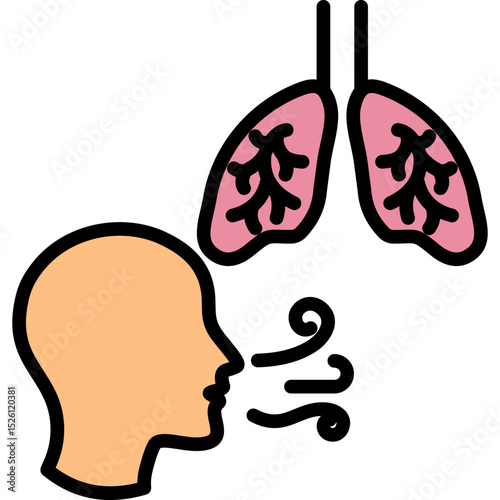 Breathing Exercise lineal color icon