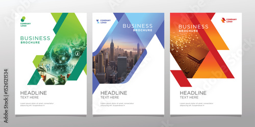 Business brochure modern design set template
