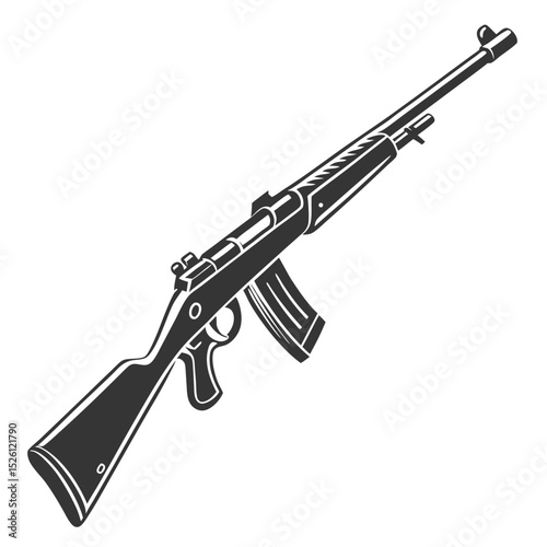 Vintage Military Rifle Detailed Illustration of a Classic Weapon