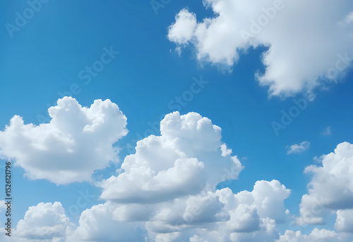 Blue sky background and white clouds soft focus.