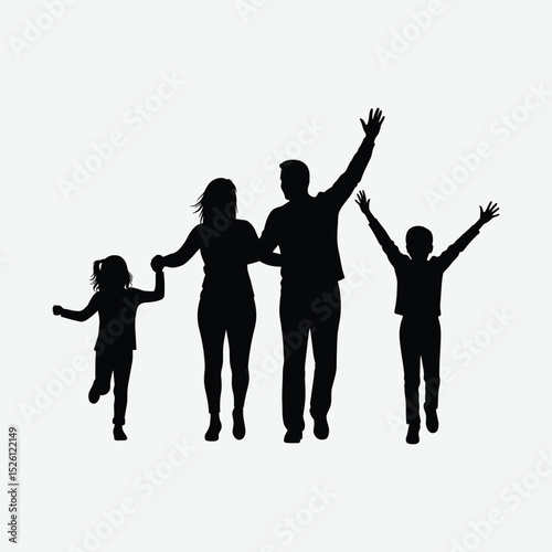 Download high-quality family poses vector silhouette. Perfect for t-shirts, logos, crafts, cards & more. Ideal for designers & crafters