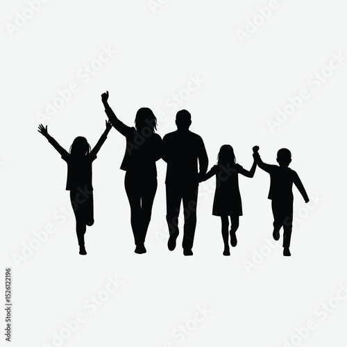 Download high-quality family poses vector silhouette. Perfect for t-shirts, logos, crafts, cards & more. Ideal for designers & crafters
