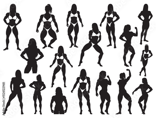 FEMALE BODY BUILDER SILHOUETTE