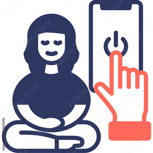 Digital Detox mixed color icon