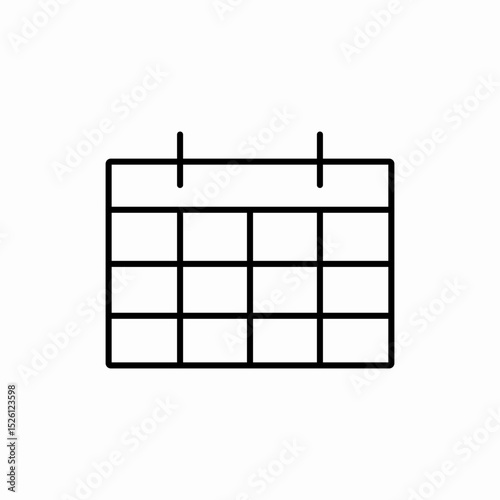 calendar grid schedule icon vector sign