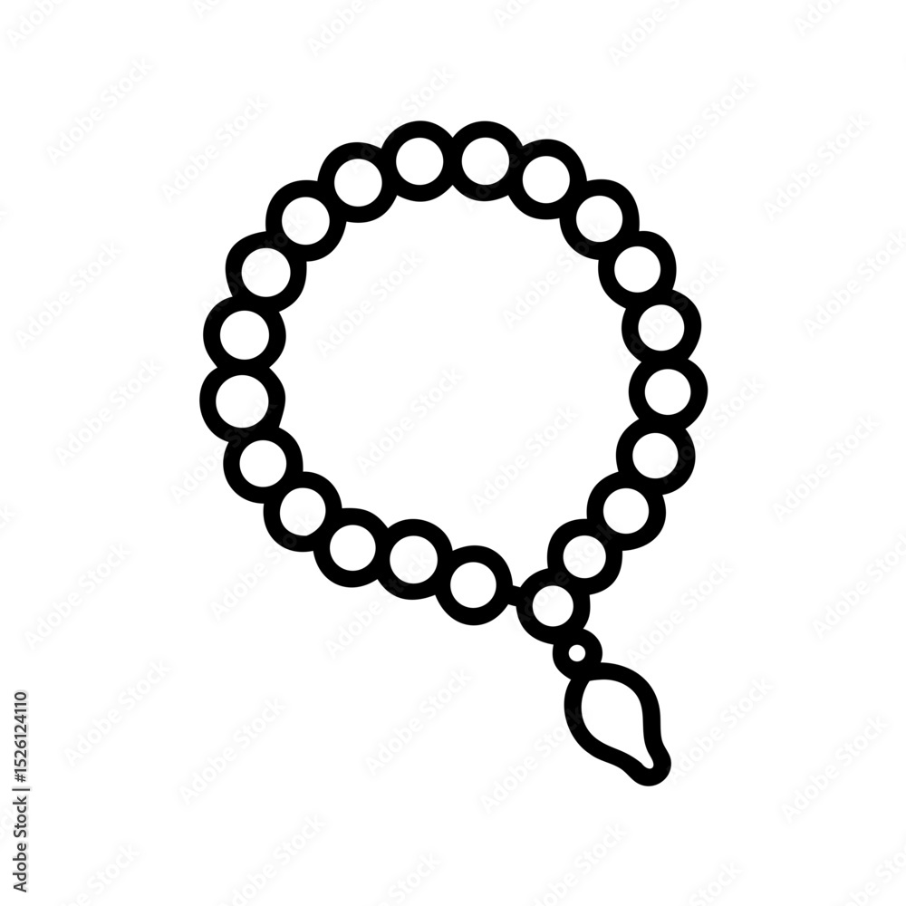 Obraz premium Simple mala beads in a circular shape with a tassel pendant 