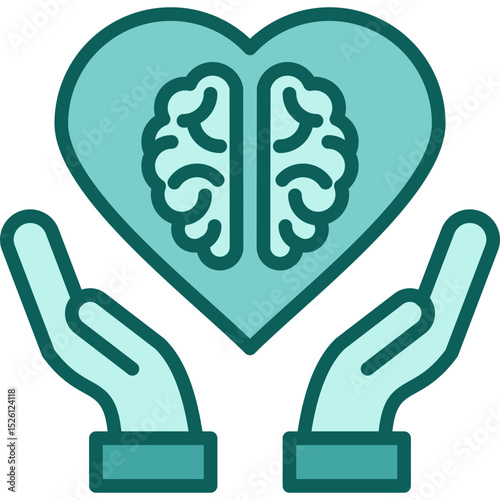 Brain With Heart solid icon