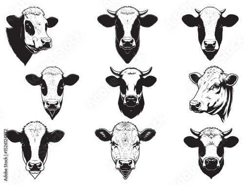 HEREFORD COW HEAD SILHOUETTE