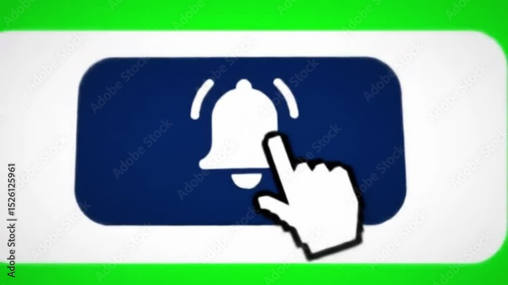Subscribe button animation with bell icon click for channel notification alerts