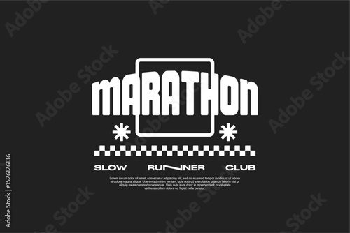 marathon running merchandise template vector for tshirt and sticker