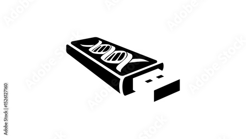 store data in dna, black isolated silhouette