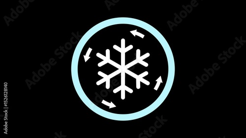 Cooling system icon animation on transparent background

