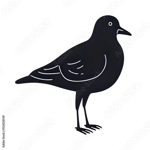 Simple Black Bird Silhouette Vector Illustration
