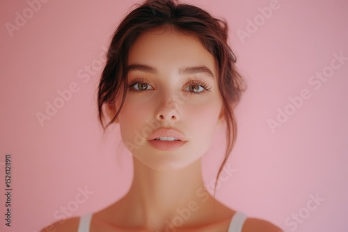 Social media influencer beauty blogger concept: Young woman recording a video review of cosmetics and providing makeup tutorials to her audience., Generative AI