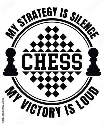 Vintage Chess Design – King and Queen Strategy Graphic for Apparel