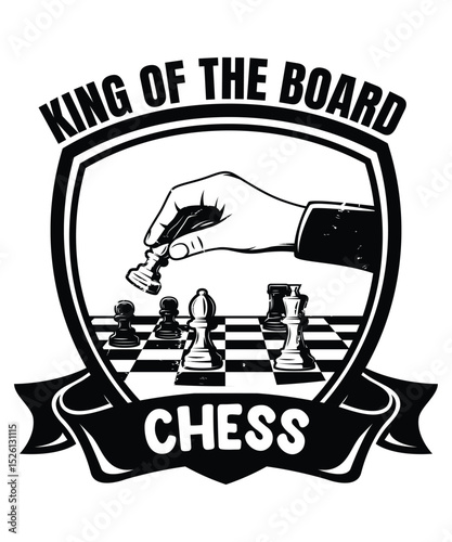 Vintage Chess Design – King and Queen Strategy Graphic for Apparel