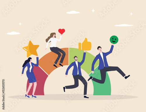 Employee engagement, motivation, job satisfaction, productivity, and recognition happy, successful employees rewarded for their contributions.