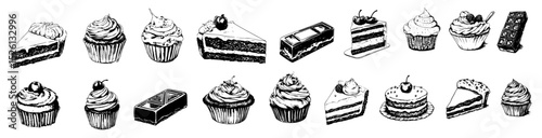 Collection of cakes and cupcakes