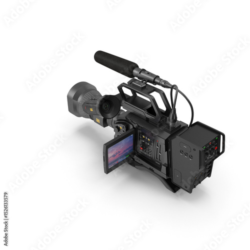 High-end professional studio camera with lens and mic