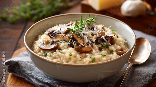 Wallpaper Mural Creamy Mushroom Risotto with Fresh Herbs and Parmesan Torontodigital.ca