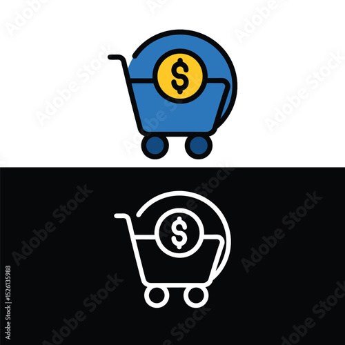 Shopping Cart Money Icon.