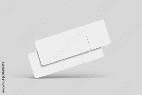 Floating Two Blank Tickets Mockup