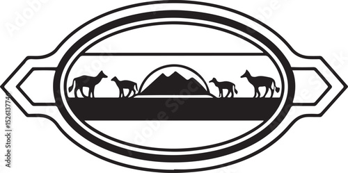Three wise men on camel and horse silhouettes illustrate a desert sunset landscape