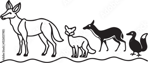 Wild mammal deer silhouette vector illustration
