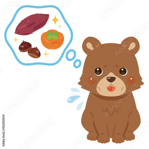 お腹が空いたクマのイラスト