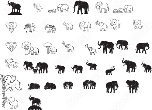 set of animals silhouettes