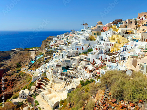 Fotografie Beautiful View of Oia, Santorini Island, Greece