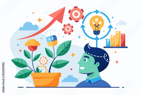 A flat vector illustration of five business people holding large golden stars, symbolizing teamwork, customer satisfaction, five-star ratings, and positive reviews. 
