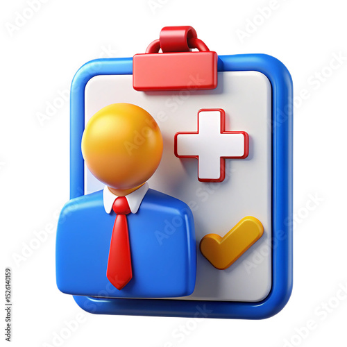 Doctor avatar and medical checkmark illustration, symbolizing health and positive patient results.