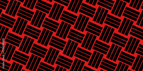 Weave Pattern Showing Repetition Useful as Background. Minimal line Seamless geometric pattern with shapes. Decoration and maze ornament square wall tile. colorful rattan weave texture background.