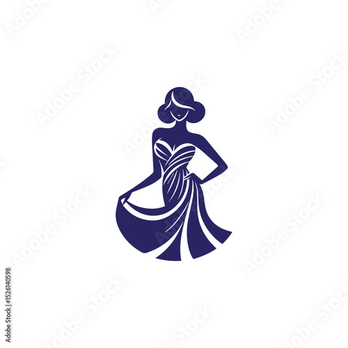 Glamorous women in dress logo