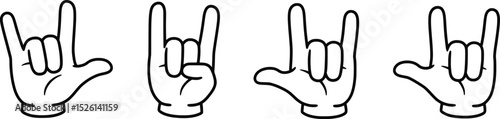 Rock On! Vector Illustration of Hand Gestures