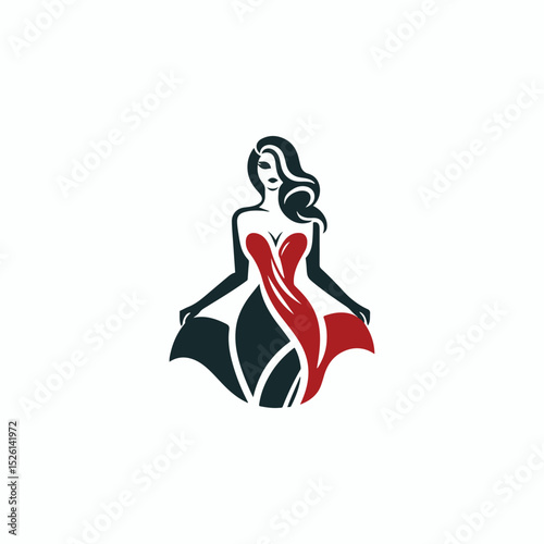 Glamorous women in dress logo