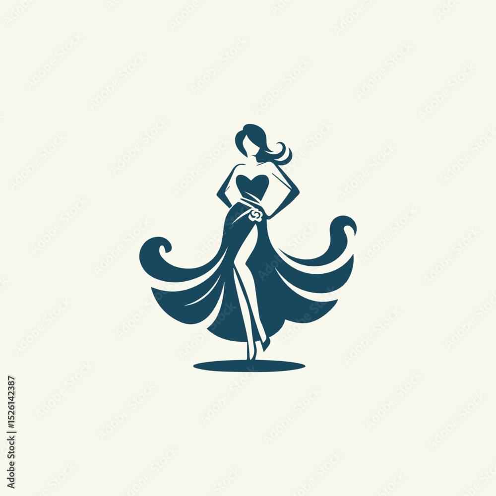 Obraz premium Glamorous women in dress logo