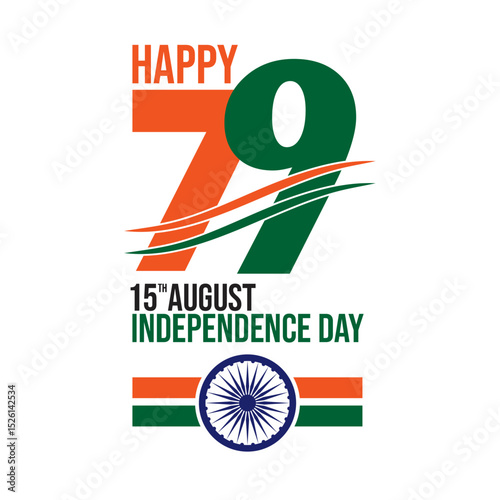 India 79th Independence Day Celebration Banner, 15 August National Holiday Poster Design