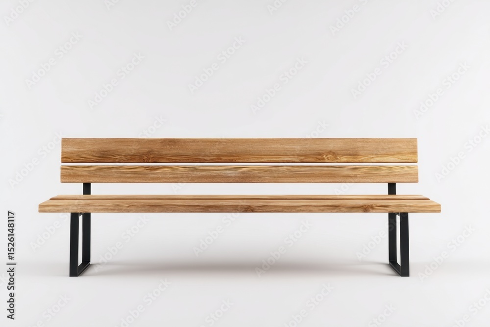Wooden bench against white background studio shot Wooden bench against white background studio shot